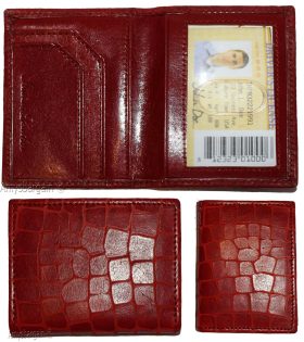RFID leather business credit card case crocodile skin printed transparent ID new
