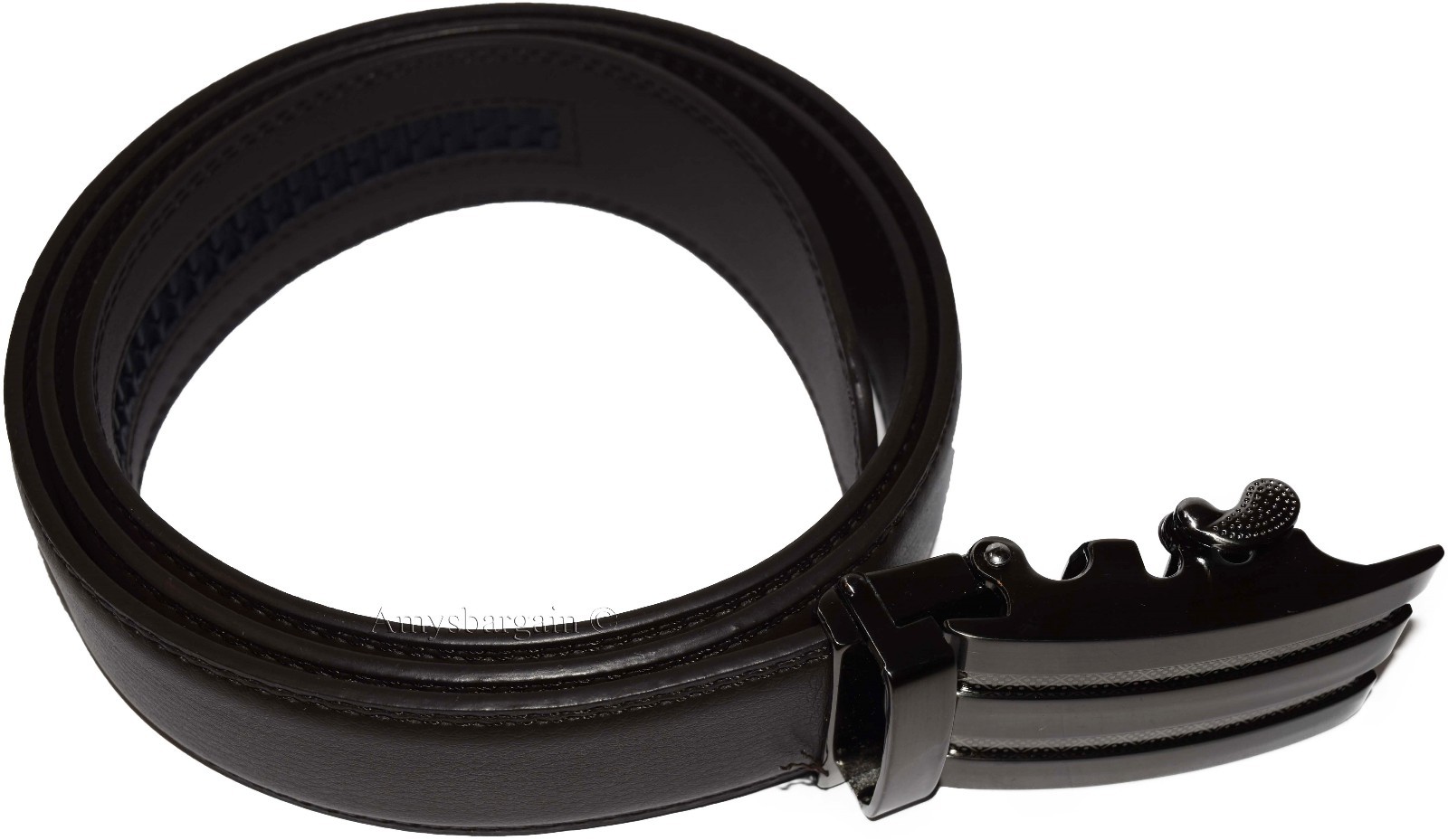 Real leather men’s belt (M) automatic lock. dress & casual belt fashion belt - Image 3