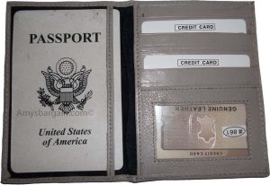 New Leather passport case wallet credit ATM card case ID International passports - Image 15