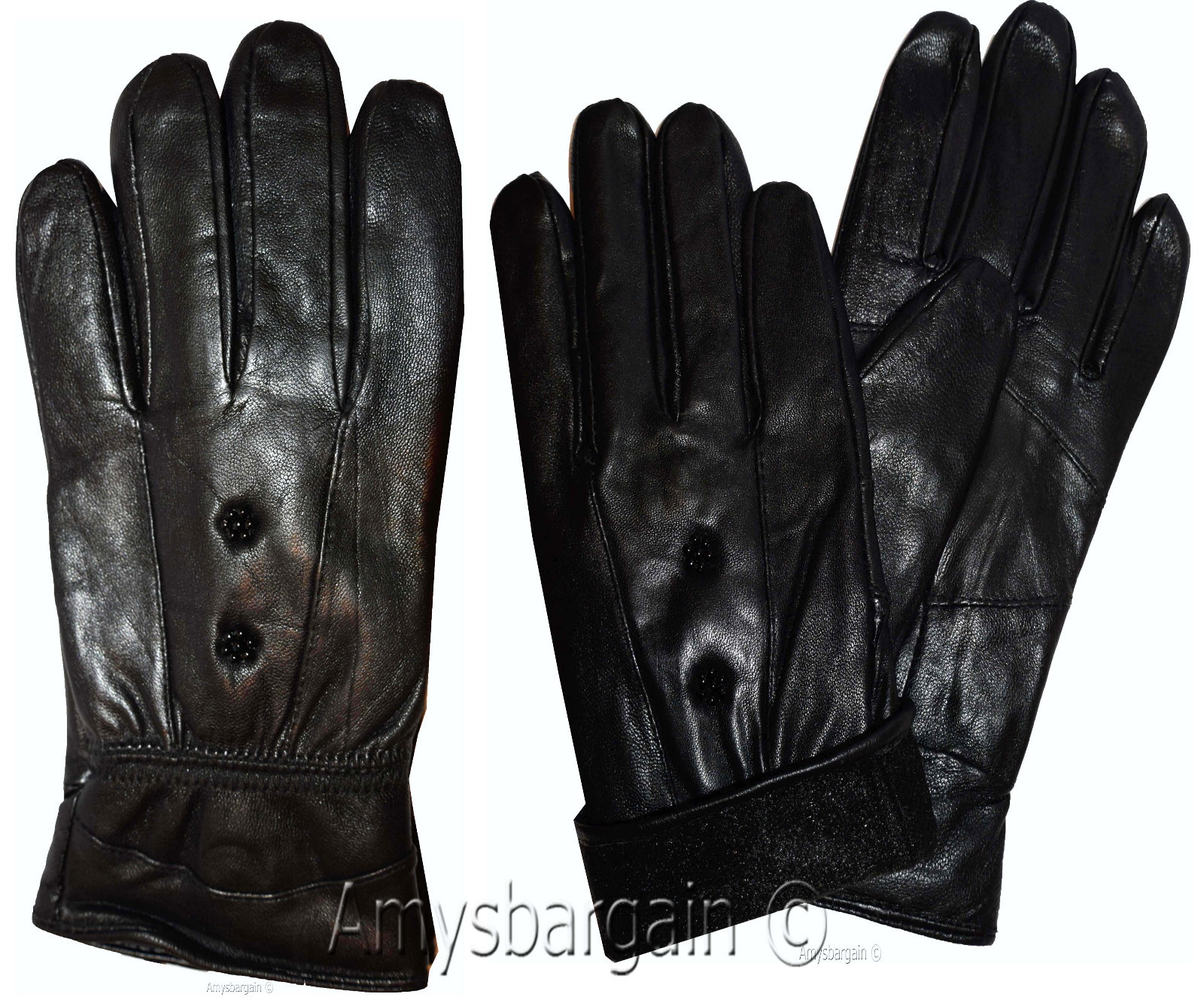 women's leather gloves black warm winter genuine leather gloves guantes de piel - Image 13