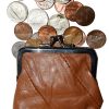 Women's Leather Change Purse mini coin purse coin Wallet bag change case brn new