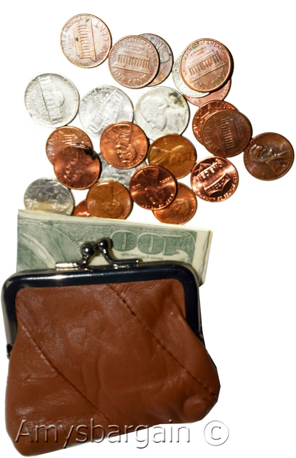 Women's Leather Change Purse mini coin purse coin Wallet bag change case brn new - Image 4
