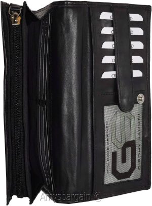 Women's checkbook wallet, Black Unbranded leather 18 card Ladies Checkbook case - Image 5