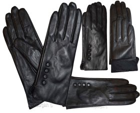 Women's gloves. Woman's Leather Black winter Gloves. Dress Gloves Warm Gloves