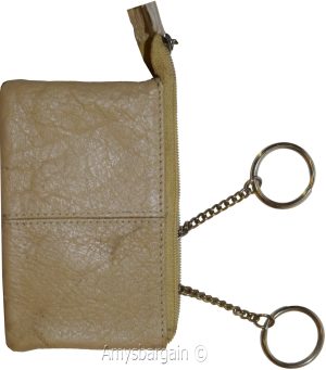 coin case leather ladies wallet purse mini pocket zip coin case key ring nw - Image 12