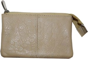 coin case leather ladies wallet purse mini pocket zip coin case key ring nw - Image 9