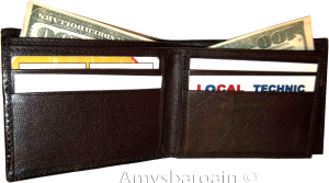 crocodile skin printed leather man's bi fold wallet 2 bill pockets 6 card ID - Image 3