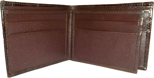 crocodile skin printed leather man's bi fold wallet 2 bill pockets 6 card ID - Image 9
