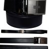 leather belt genuine leather dress casual track line ratchet women's black belt