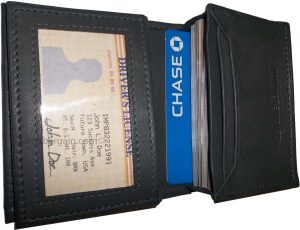 leather business card 7 credit card black genuine leather id card holder - Image 3