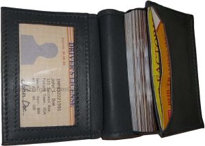 leather business card 7 credit card black genuine leather id card holder - Image 6