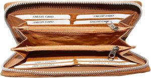 leather checkbook wallet compact wallet cards change bills black wallets bn - Image 3