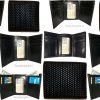 lot of 12 man's black trifold wallet new style woven printed leather wallet