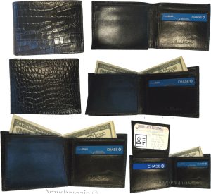 lot of 12 new crocodile skin printed leather man's bi fold wallet 6 cards id new - Image 13