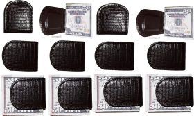 lot of 12 new lizard printed leather money clip brown unbranded money clip