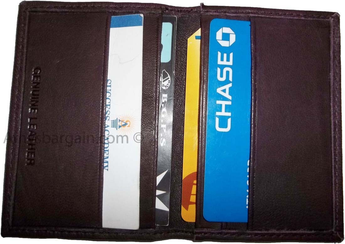 lot of 3 new leather business card case credit card wallet id leather card case. - Image 12