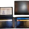 man's skinny leather bi-fold wallet 6 bank card holder 2 bill pockets new item