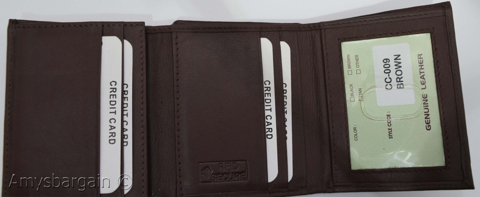 men's RFID genuine leather trifold wallet secure IDs credit cards br new in box - Image 21