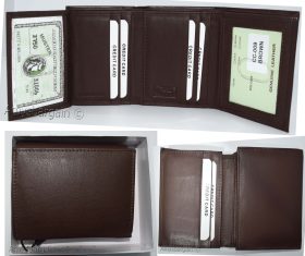 men's RFID genuine leather trifold wallet secure IDs credit cards br new in box