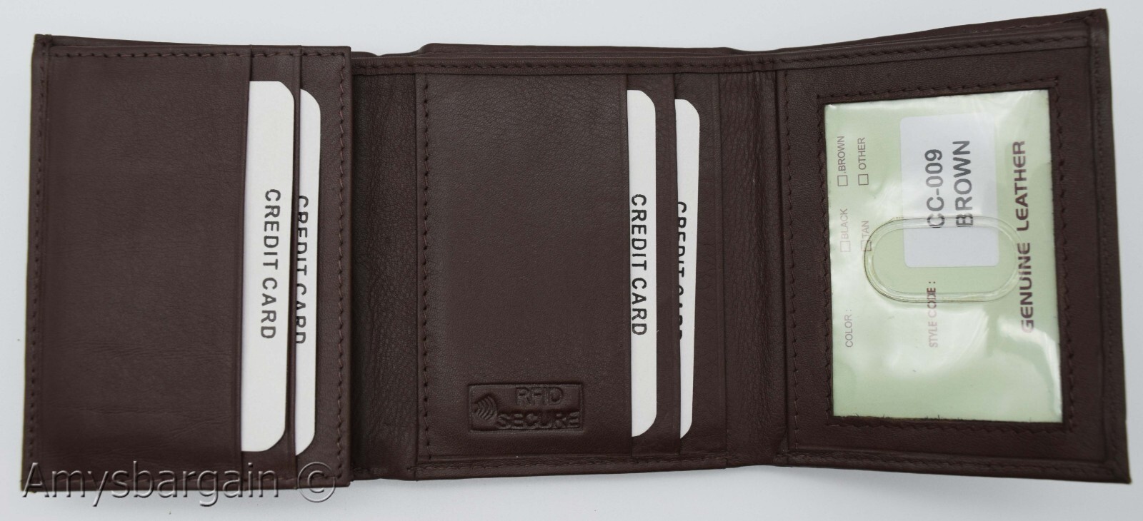 men's RFID genuine leather trifold wallet secure IDs credit cards br new in box - Image 6