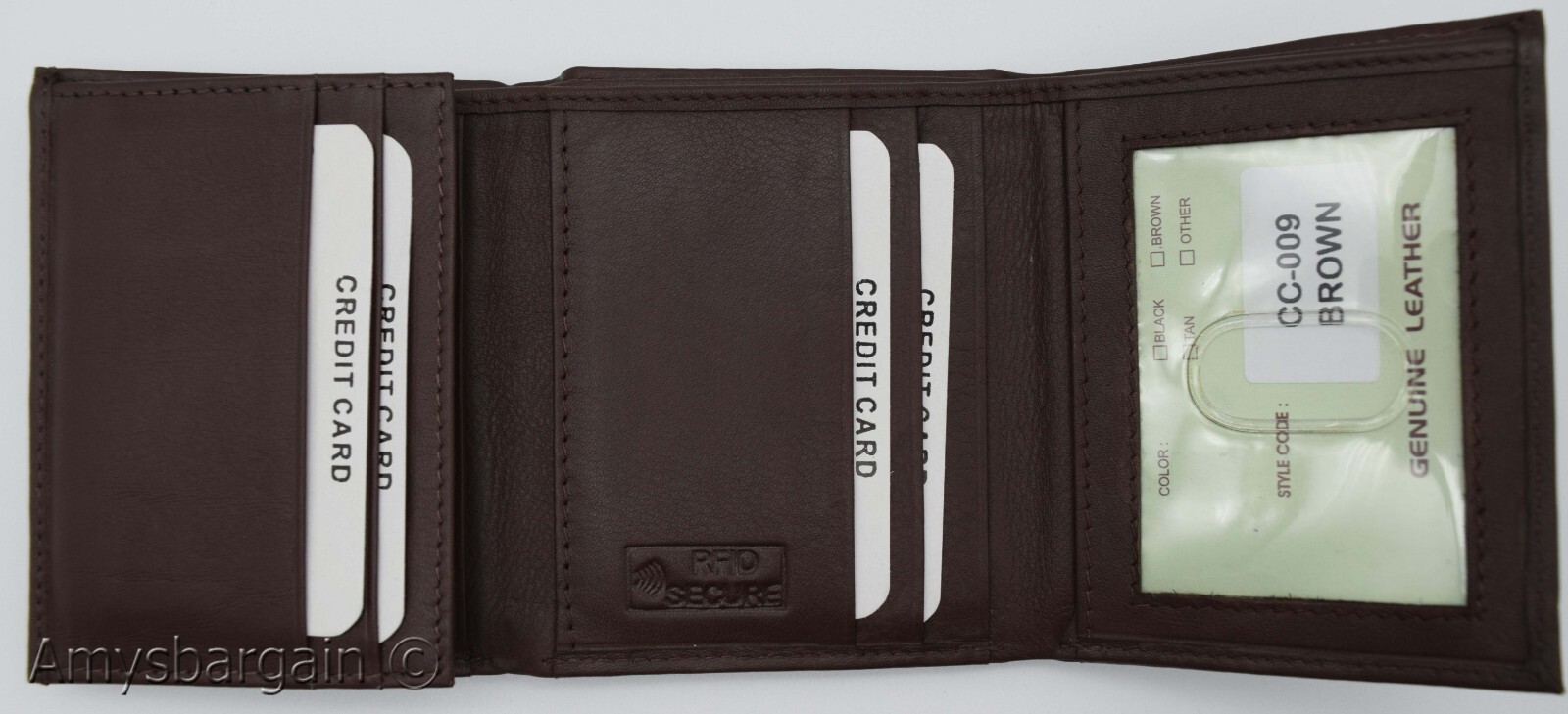 men's RFID genuine leather trifold wallet secure IDs credit cards br new in box - Image 7