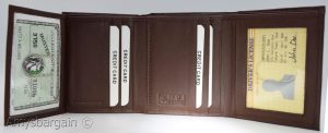 men's RFID genuine leather trifold wallet secure IDs credit cards br new in box - Image 16