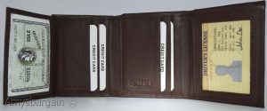 men's RFID genuine leather trifold wallet secure IDs credit cards br new in box - Image 17