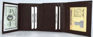men's RFID genuine leather trifold wallet secure IDs credit cards br new in box - Image 3