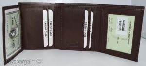 men's RFID genuine leather trifold wallet secure IDs credit cards br new in box - Image 9