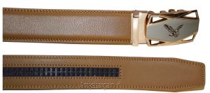 men's belt 36-inch leather dress belt click comfort automatic lock gold eagle - Image 12