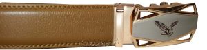 men's belt 36-inch leather dress belt click comfort automatic lock gold eagle - Image 8