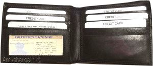 men's bifold genuine leather wallet 6 cards 1 id 2 bill pockets brown new wallet - Image 11