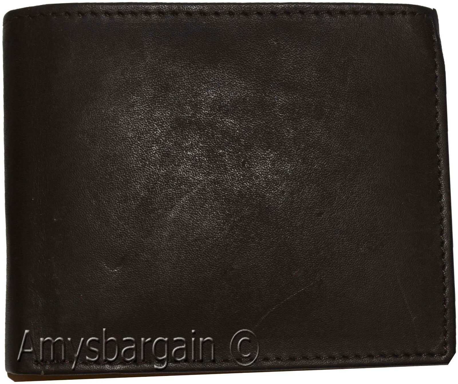 men's bifold genuine leather wallet 6 cards 1 id 2 bill pockets brown new wallet - Image 12