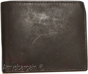 men's bifold genuine leather wallet 6 cards 1 id 2 bill pockets brown new wallet - Image 4