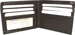 men's bifold genuine leather wallet 6 cards 1 id 2 bill pockets brown new wallet - Image 5