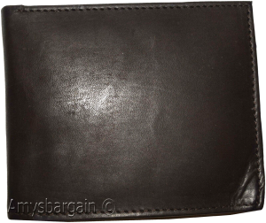men's bifold genuine leather wallet 6 cards 1 id 2 bill pockets brown new wallet - Image 6