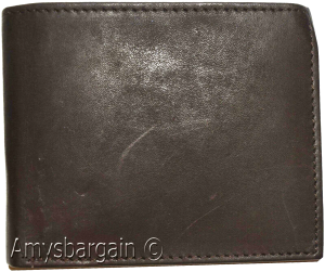 men's bifold genuine leather wallet 6 cards 1 id 2 bill pockets brown new wallet - Image 7