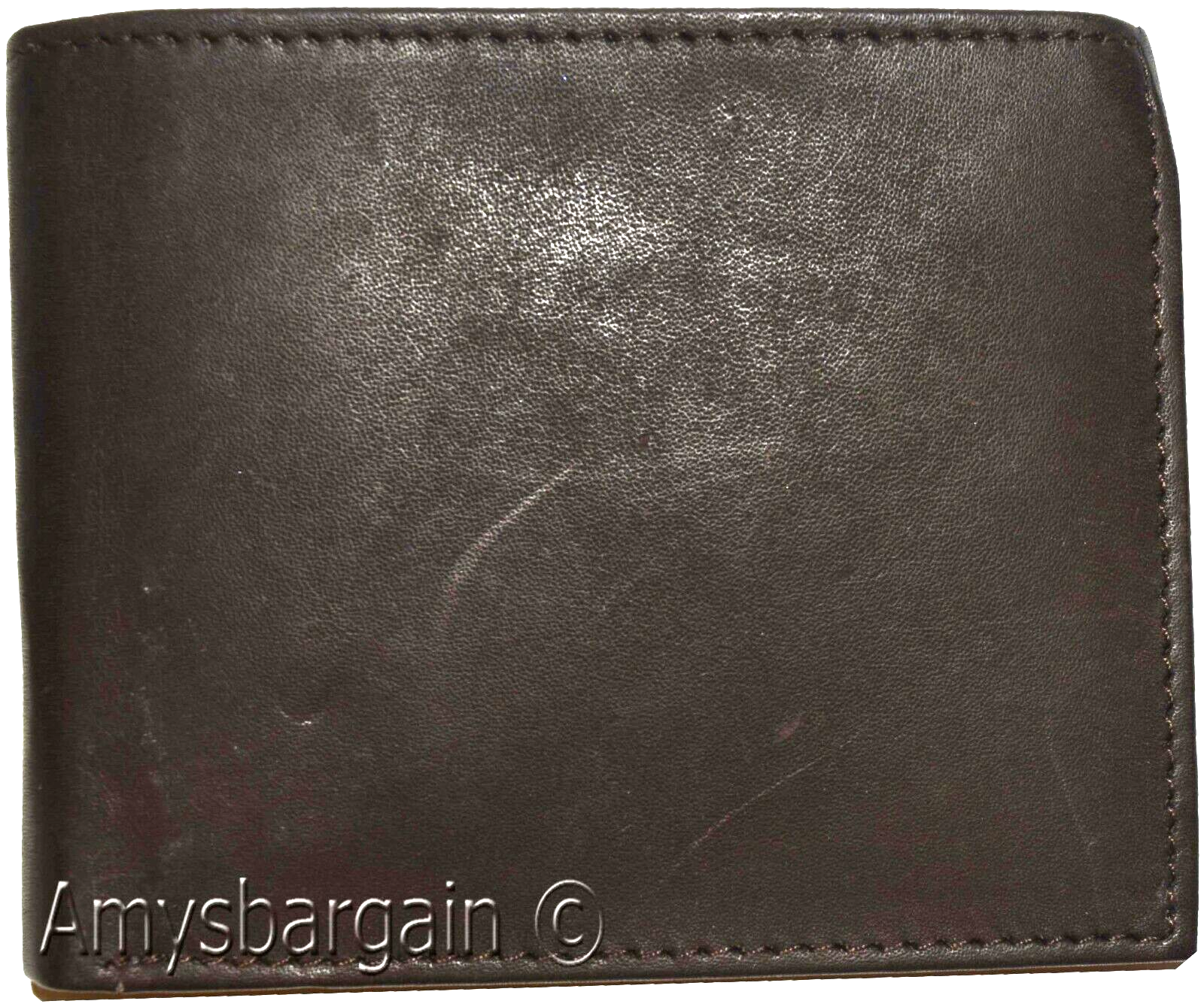 men's bifold genuine leather wallet 6 cards 1 id 2 bill pockets brown new wallet - Image 7