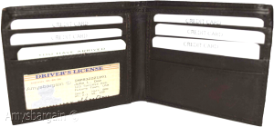 men's bifold genuine leather wallet 6 cards 1 id 2 bill pockets brown new wallet - Image 9