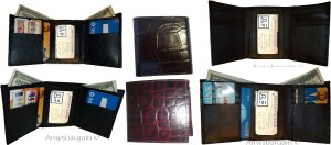 men's crocodile skin printed leather wallet trifold wallet id 9 card 2 bill slot - Image 13