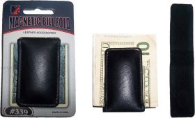 new leather money clip Credit card/ID holder wallet with a magnetic money clip