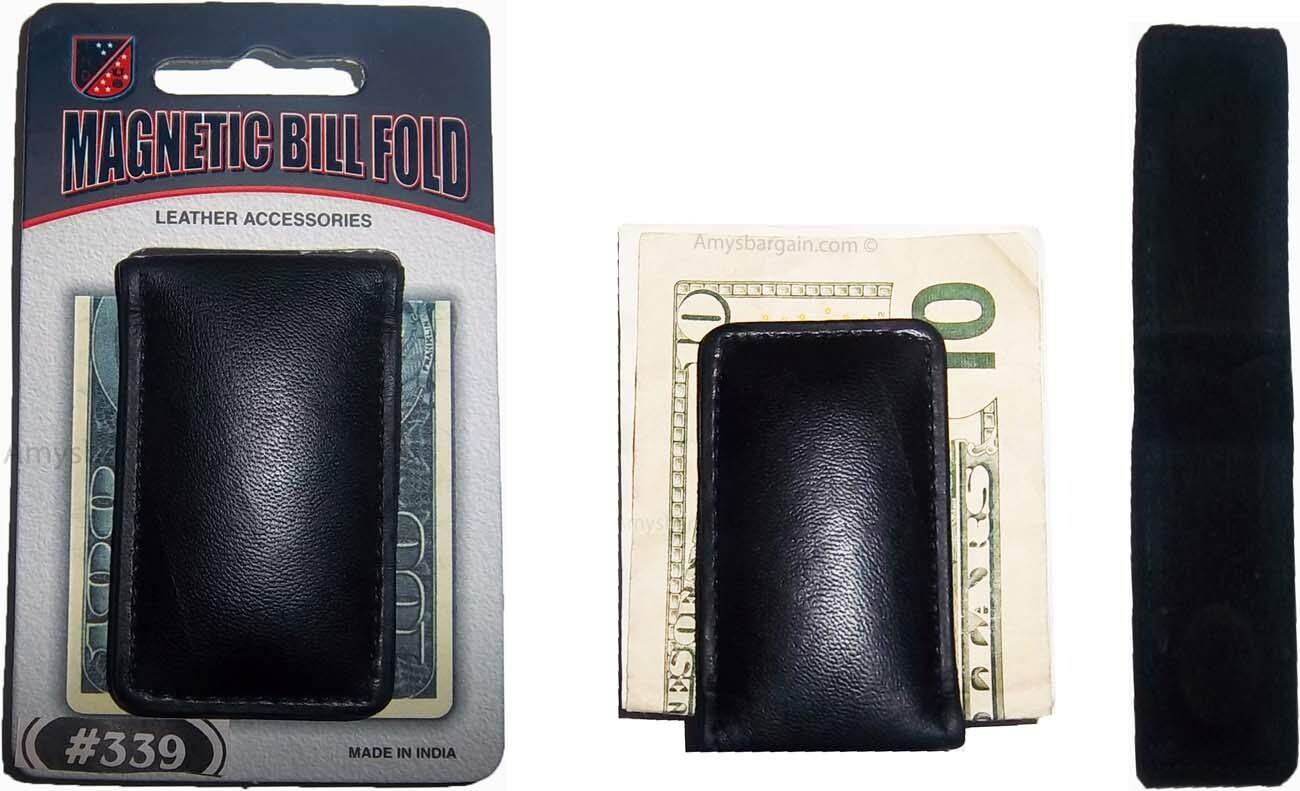 new leather money clip Credit card/ID holder wallet with a magnetic money clip - Image 8