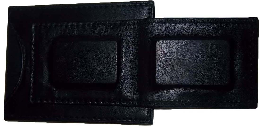 new leather money clip Credit card/ID holder wallet with a magnetic money clip - Image 12