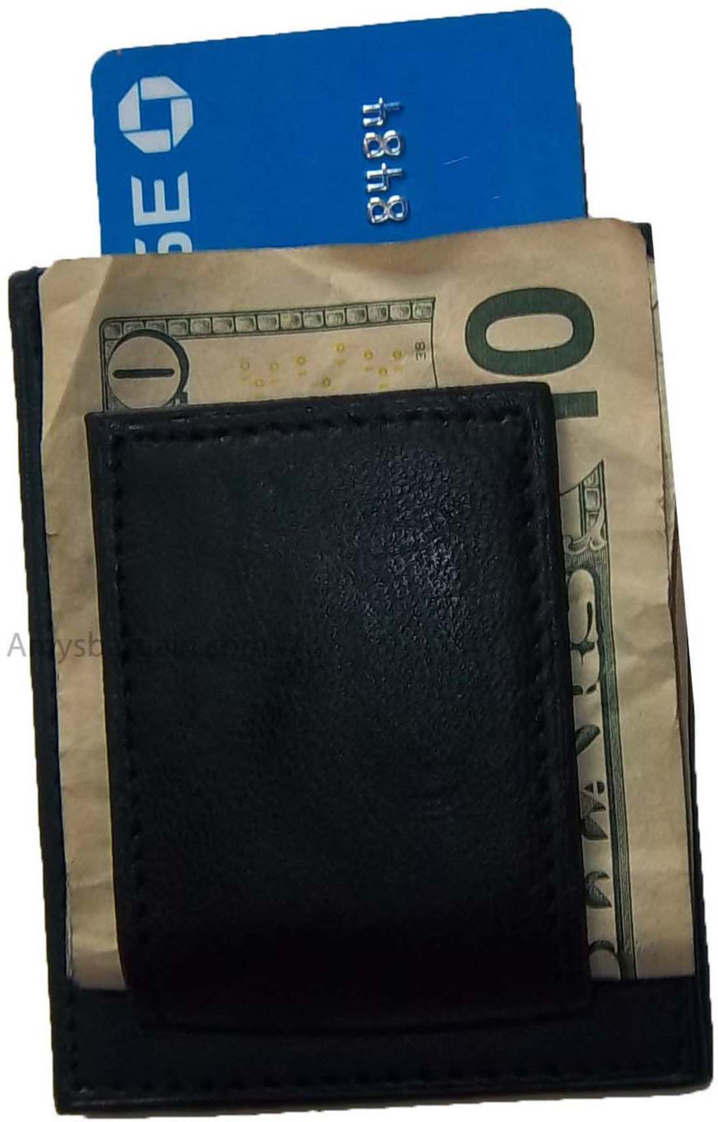 new leather money clip Credit card/ID holder wallet with a magnetic money clip - Image 4