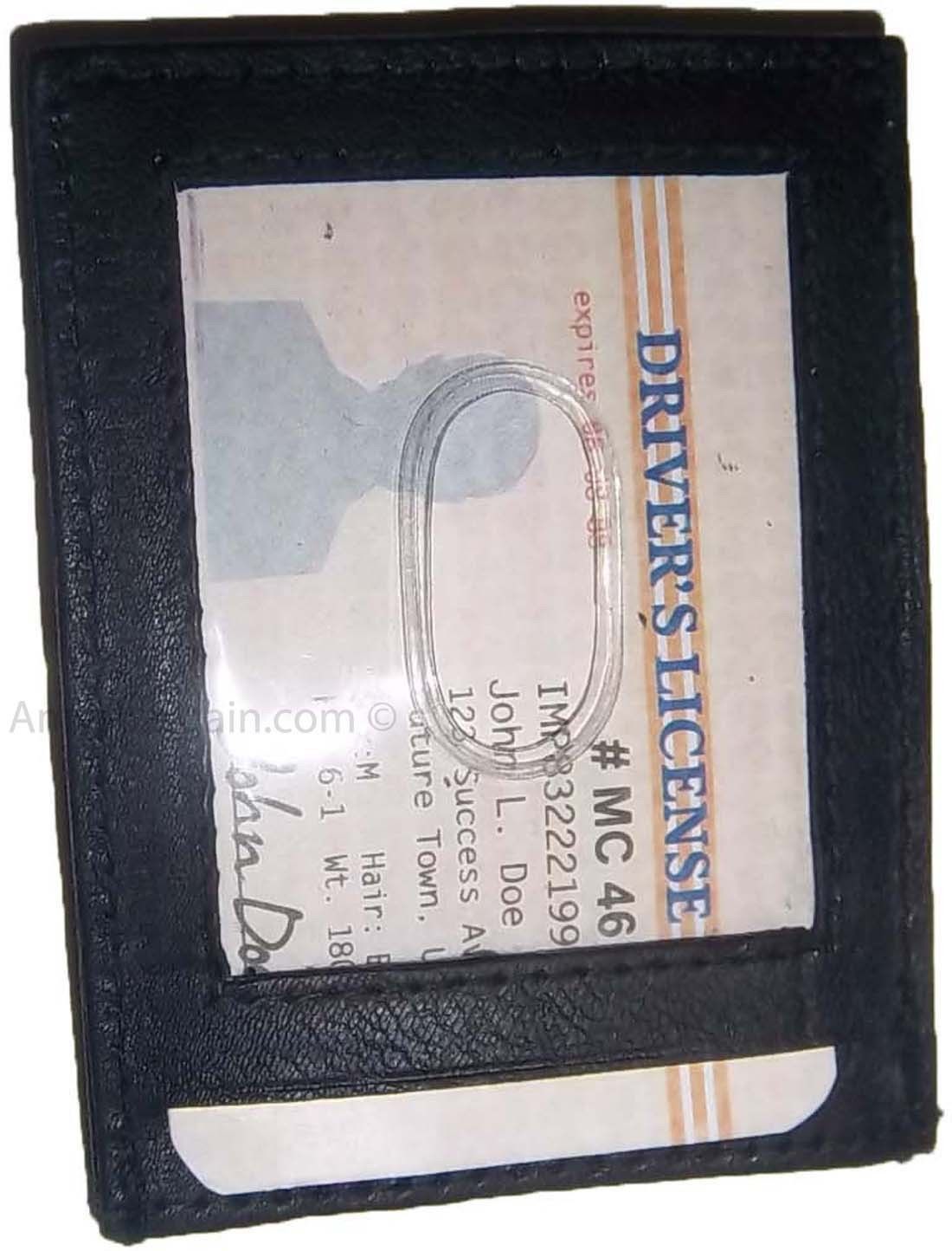 new leather money clip Credit card/ID holder wallet with a magnetic money clip - Image 7