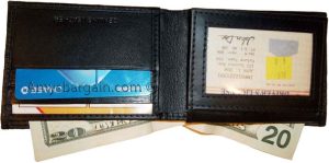 new man's genuine leather bi-fold wallet 9 credit debit card 2 bill slots - Image 9