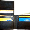 new man's  genuine leather bi-fold wallet 9 credit debit card 2 bill slots