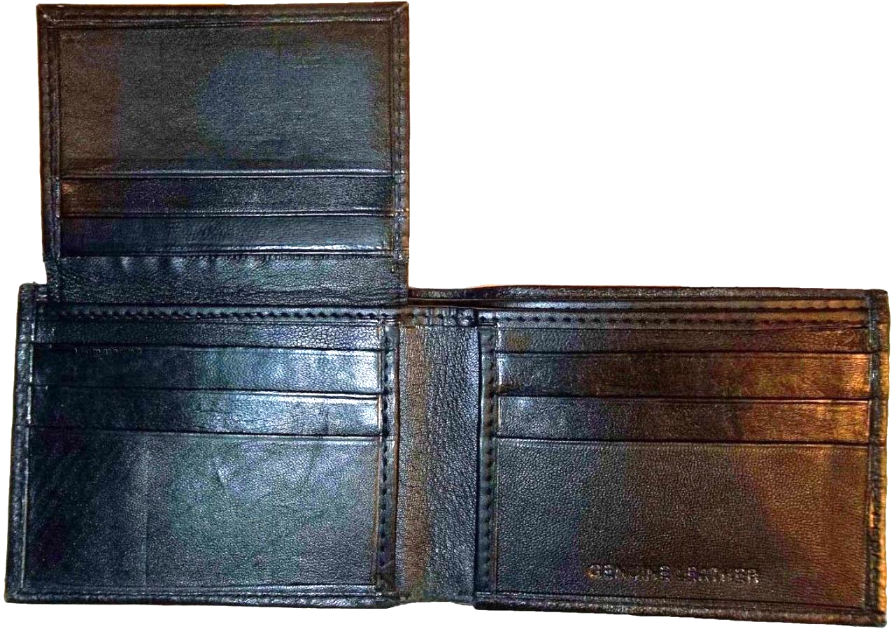 new man's genuine leather bi-fold wallet 9 credit debit card 2 bill slots - Image 3
