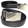 new men's belt leather dress belt w/ auto lock sliding buckle XL belt length