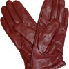 new women's (M) leather dress gloves, winter gloves, unbranded dark red gloves